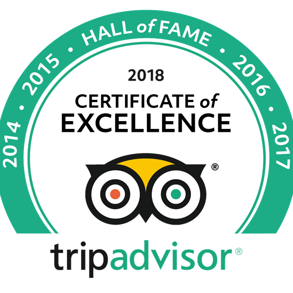 Tripadvisor Hall of Fame Certificate of Excellence